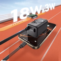 Joyroom JR-W13 5000mAh traadita energiapank Apple Watchile + USB-C ja Lightning - must