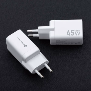 Phone laadija Forcell F-Energy Mini GaN III USB C + USB A PD QC4.0 45W VT-36 valge