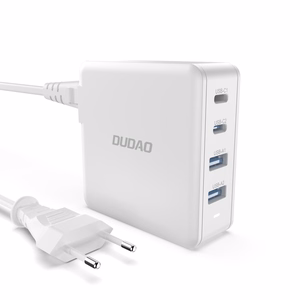 GaN 100W fast wall Laadija 2 x USB-C / 2 x USB Dudao A100EU - valge