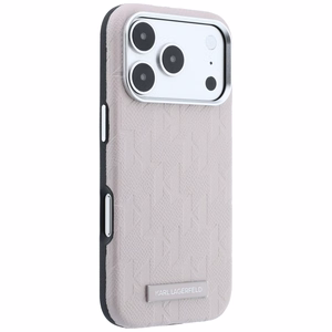Karl Lagerfeld Grained Mono Resin Logo MagSafe ümbris mudelile iPhone 17 Pro / 18 Pro – värv: roosa