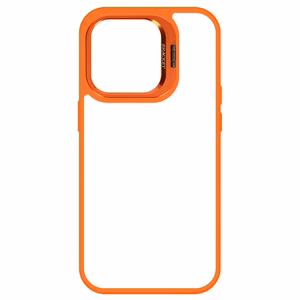 Tel Protect Kickstand Ümbris + camera glass (lens) jaoks Iphone 15 Pro oranž