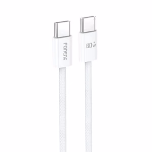 Foneng Kaabel X110 - Type C to Type C - PD 60W 3A 1,2 metres valge