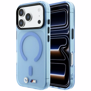 BMW M IML Frosted Metal Logo & Trims MagSafe ümbris mudelile iPhone 17 Pro Max / 18 Pro Max – sinine