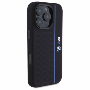 BMW Silicone Hexagon sinine Line MagSafe Ümbris jaoks iPhone 16 Pro Max - must