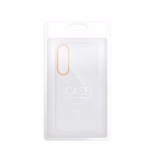 Чехол Samsung A27 Go Orange совместимый с MagSafe прозрачный