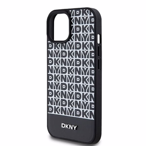 DKNY Leather Printed Pattern Metal Logo MagSafe Ümbris jaoks iPhone 15/14/13 - Must