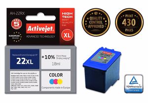 Activejet AH-22RX – kolmevärviline tindikassett, asendab HP 22XL C9352A, 18 ml, Premium