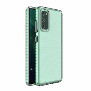 Spring Case selge TPU geelist kaitsekate värvilise raamiga Samsung Galaxy A72 4G mündi jaoks