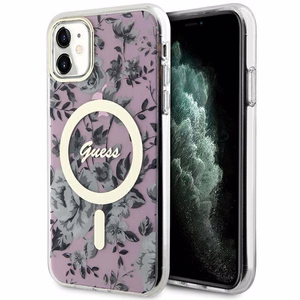Guess GUHMN61HCFWSP iPhone 11 / Xr 6.1" roosa/roosa hardcase Flower MagSafe