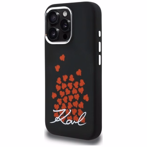 Karl Lagerfeld силиконовый чехол с логотипом сердца MagSafe iPhone 16 Pro - черный