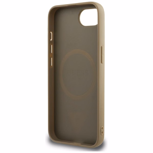 Guess Grained Triangle MagSafe ümbris jaoks iPhone 16e - brown