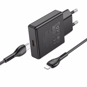 Phone charger Hoco Slim USB C QC PD 20W + cable USB C to Lightning N37 black