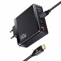 USAMS Võrgulaadija 2xUSB-C+1xUSB T52PD140W PD Fast Charging US-CC168 + kaabel U82 USB-C/USB-C US-SJ581 240W must/black UM Series UMXLOGTC01