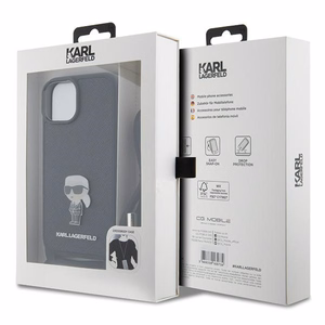 Karl Lagerfeld Crossbody Saffiano Monogram Metal Pin Karl & Choupette Ümbris jaoks iPhone 15 - must