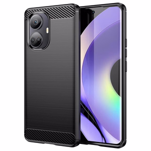 Carbon Ümbris ümbris jaoks Realme 10 Pro+ flexible silicone carbon cover must