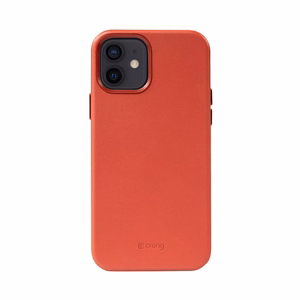 Crong Essential Cover Magnetic kunstnahast ümbris seadmele iPhone 12 / iPhone 12 Pro, MagSafe'iga, punane