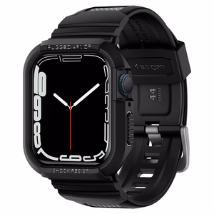 Spigen Rugged Armor Pro чехол с ремешком для Apple Watch 4 / 5 / 6 / 7 / 8 / SE (44/45 мм) - Чёрный