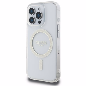 Guess IML Glitter Circle MagSafe Ümbris jaoks iPhone 16 Pro Max - Clear