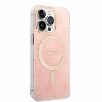 Set Guess GUBPP13LH4EACSP Ümbris+ Charger iPhone 13 Pro roosa/roosa hard ümbris 4G Print MagSafe