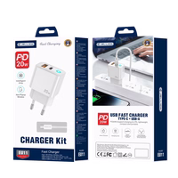 JELLICO seinalaadija EU11 PD 20W 1xUSB-C + 1xUSB QC3.0 + kaabel USB-C - Lightning Valge