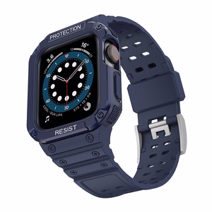 Protect Strap Ремешок для Apple Watch 38/40/41mm с бронированным чехлом - синий