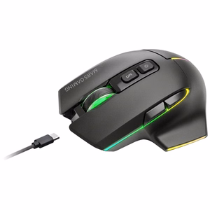 Mars Gaming MMWVECTOR optiline paremakäeline hiir, RF-juhtmevaba ühendus, Bluetooth ja USB Type-A, 12000 DPI