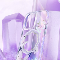 Kingxbar Butterfly seeria magnetiline ümbris iPhone 14 Plus MagSafe ümbris liblikatega roosa