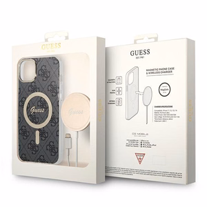 Guess GUBPP14MH4EACSK 4G Print MagSafe ümbrise ja laadija komplekt seadmele iPhone 14 Plus 6.7", must