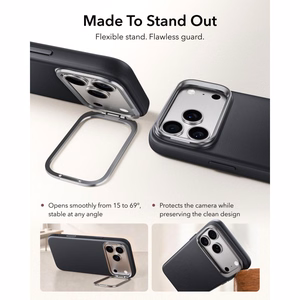 ESR Leather ümbris seadmele iPhone 18 Pro / 17 Pro, toega, MagSafe-ühilduv – must