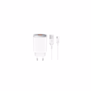 XO seinalaadija CE19 QC 18W 1x USB, valge + USB-C-kaabel