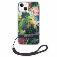 Guess GUOHCP14MHFLSB iPhone 14 Plus 6.7 "sinine / sinine hardcase Flower Strap