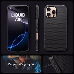 SPIGEN ümbris LIQUID AIR jaoks IPHONE 16 Pro Max matte must