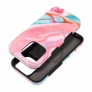 Ümbris jaoks iPhone 15 Forcell F-Protect Mirage compatible with Magsafe Military Drop-Test roosa marble