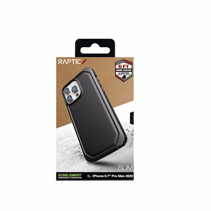 X-Doria Raptic Slim ümbris seadmele iPhone 14 Pro Max, biolagunev, must