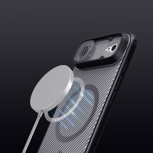 Nillkin CamShield Pro MagSafe Compatible Ümbris jaoks iPhone 17 Air - Läbipaistev Must