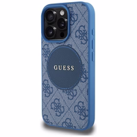 Guess 4G Circle Classic Logo MagSafe ümbris jaoks iPhone 16 Pro - sinine