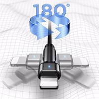 USAMS punutud pööratav kaabel U60 2A Lightning must 1m SJ476USB01 (US-SJ476)