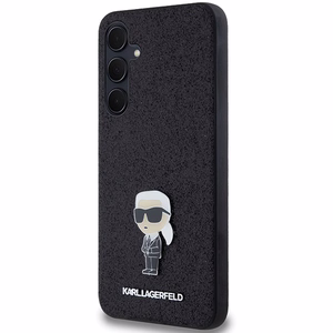 Karl Lagerfeld Fixed Glitter Ikonik Logo Metal Pin ümbris jaoks Samsung Galaxy A35 - must