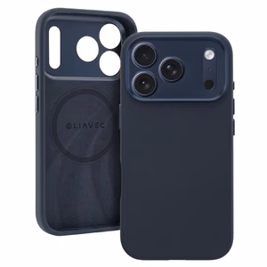 Liavec Silk Shield чехол с металлической рамкой камеры для Iphone 17 Pro Max темно-синий