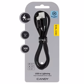 Blavec Kaabel Candy braided - USB to Lightning - 2,4A 3 metres Apple CarPlay (CCA-UL24B30) must