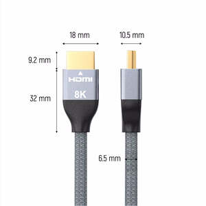 Wozinsky HDMI 2.1 Kaabel 8K 60 Hz 48 Gbps / 4K 120 Hz / 2K 144 Hz 2 m Hõbedane (WHDMI-20)