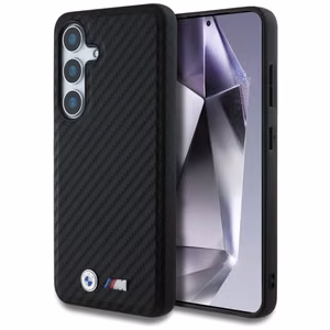BMW Leather Carbon MagSafe Ümbris jaoks Samsung Galaxy S25 - must