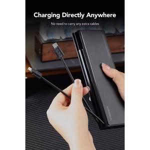 Powerbank Veger TCE130 (W2503) PD 130W 25000 mAh with built-in Type C cables / Lightning black