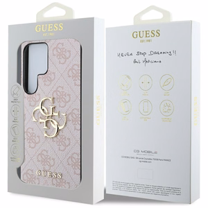 GUESS ümbris jaoks SAMSUNG S25 Ultra GUHCS25L4GMGPI (4G PU Big Logo) roosa