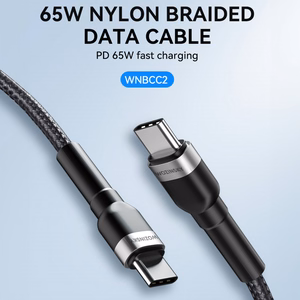 Wozinsky WNBCC2 USB-C / USB-C PD 65W kaabel 2 m - must