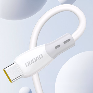Dudao L25SX 30W USB-C - Lightning kaabel pehme silikoonpõimikuga 1m - valge
