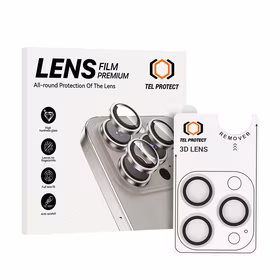 Tempered glass Tel Protect 3D Lens on camera jaoks Iphone 16 Pro/16 Pro Max läbipaistev (lens 3 pieces)