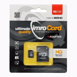 Imro memory card 16GB microSDHC cl. 6 + adapter
