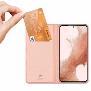 Dux Ducis Skin Pro ümbris jaoks Samsung Galaxy S23+ flip cover card wallet stand roosa