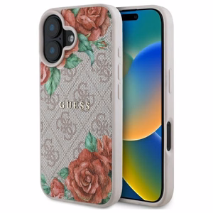 Guess GUHMP16SP4ROPEMCP iPhone 16 6.1" roosa/roosa hardcase 4G Flowers Print MagSafe